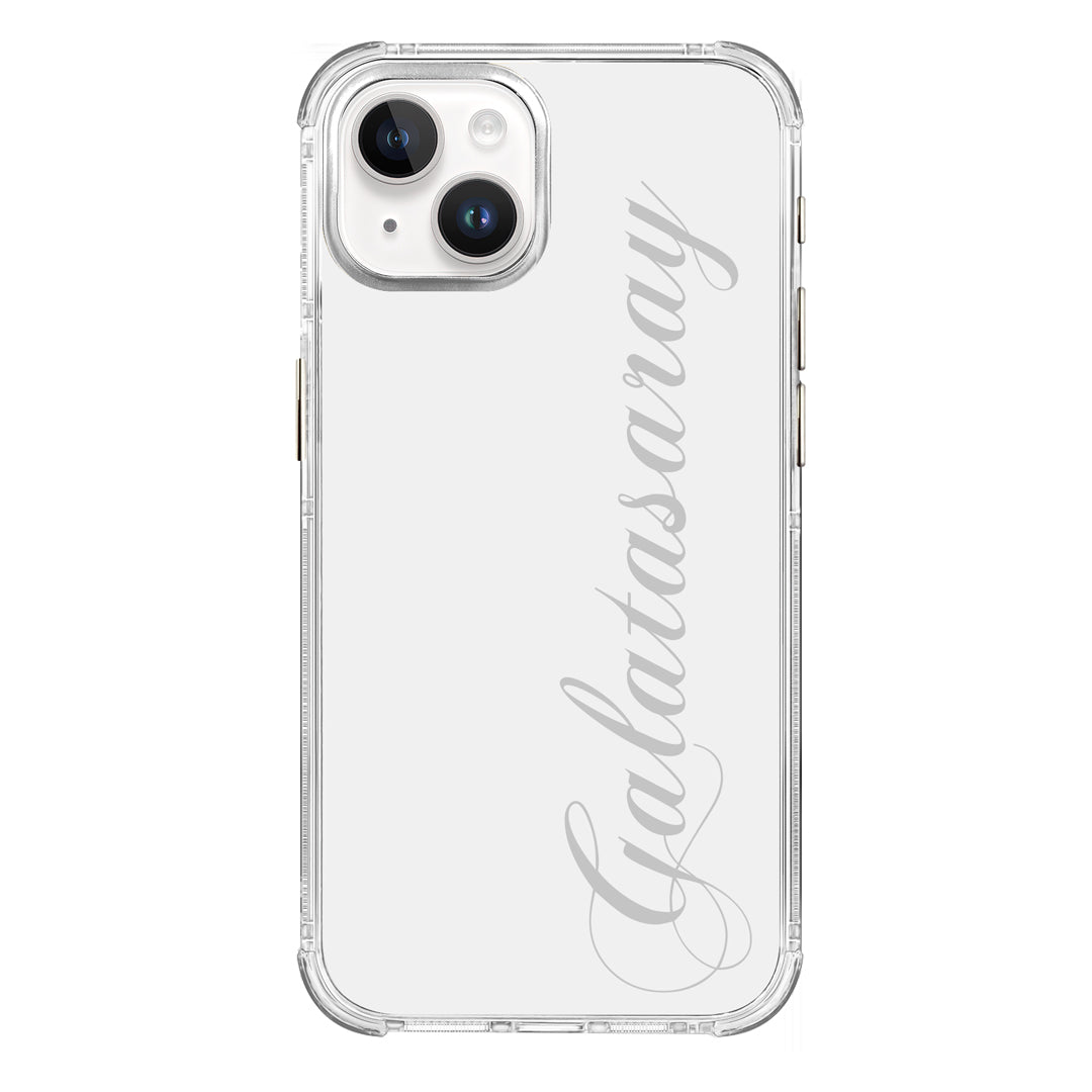 Galatasaray El Yazı Şeffaf iPhone 15 Telefon Kılıfı