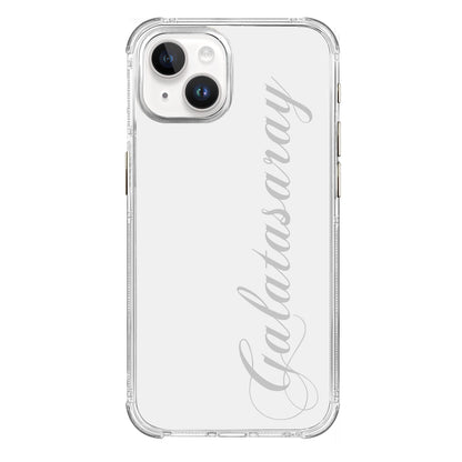 Galatasaray El Yazı Şeffaf iPhone 15 Telefon Kılıfı