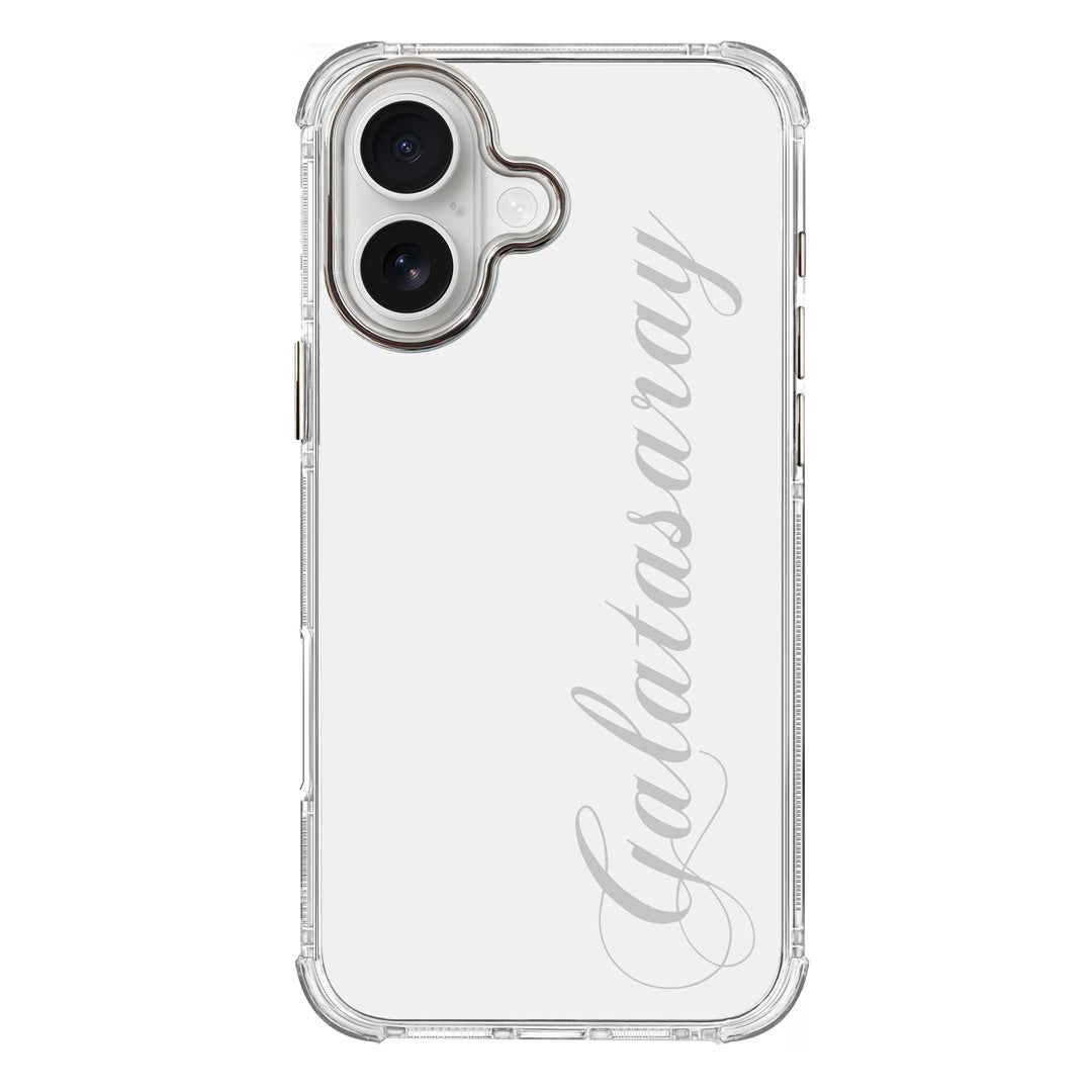Galatasaray El Yazı Şeffaf iPhone 16 Telefon Kılıfı