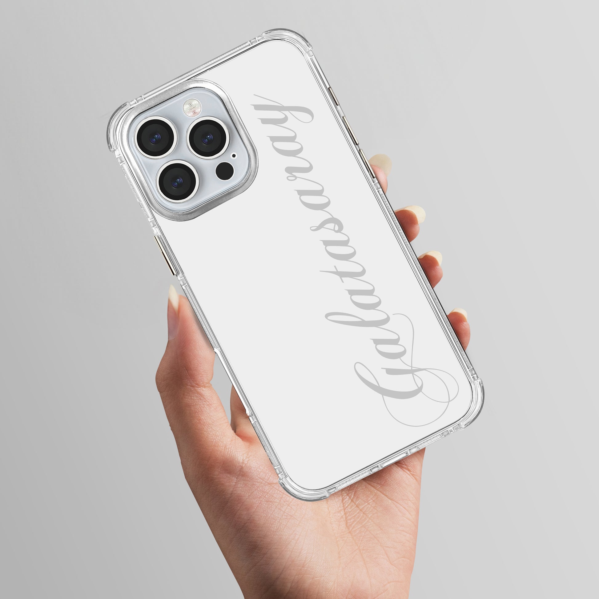 Galatasaray El Yazı Şeffaf iPhone 16 Pro Max Telefon Kılıfı