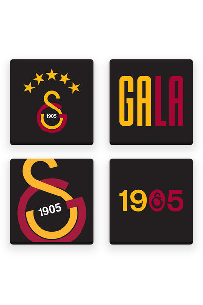 Galatasaray GALA 1905 Ahşap Bardak Altlığı 4'lü Set