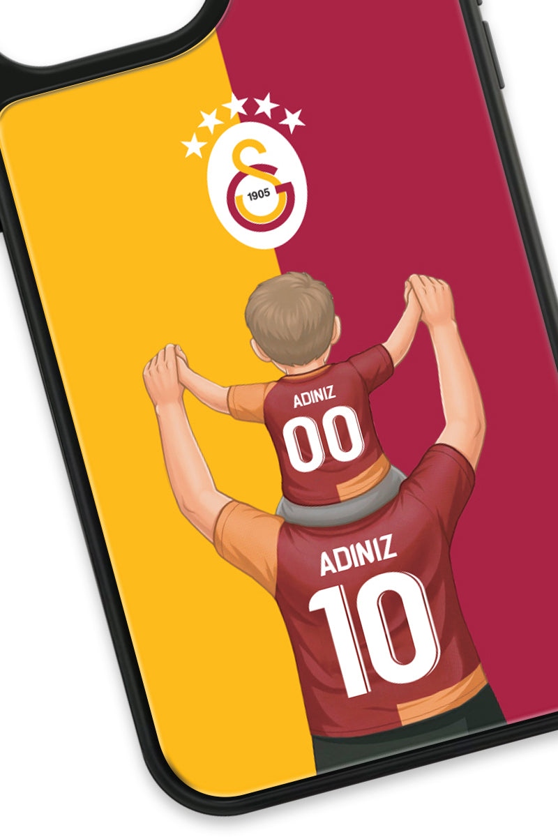 Galatasaray Kişiye Özel Baba Oğul iPhone 13 Pro Max Cam Kılıf
