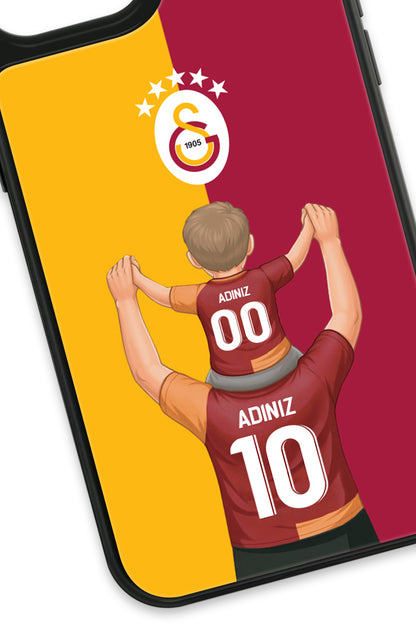 Galatasaray Kişiye Özel Baba Oğul iPhone 14 Cam Kılıf