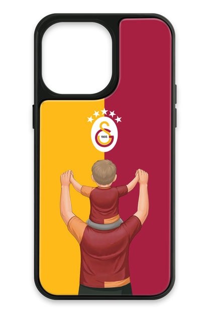 Galatasaray Kişiye Özel Baba Oğul iPhone 14 Pro Max Cam Kılıf