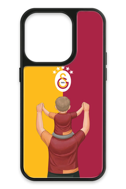 Galatasaray Kişiye Özel Baba Oğul iPhone 15 Pro Cam Kılıf