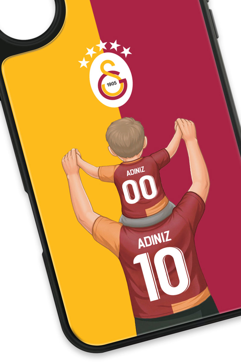 Galatasaray Kişiye Özel Baba Oğul iPhone 16 Cam Kılıf