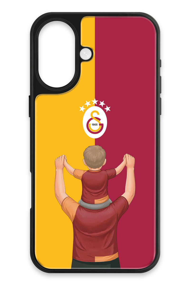 Galatasaray Kişiye Özel Baba Oğul iPhone 16 Cam Kılıf