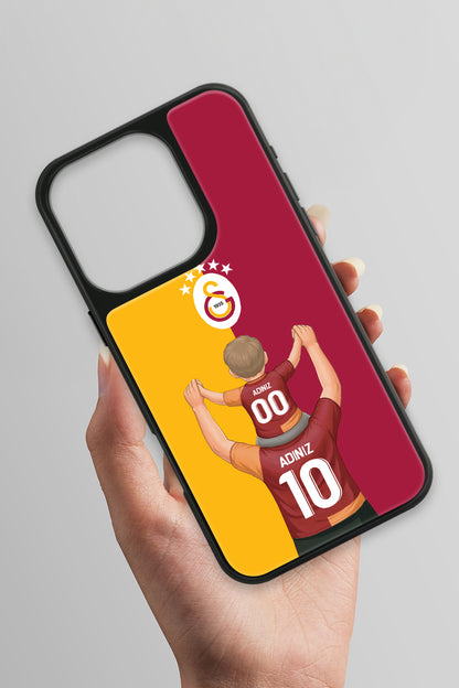 Galatasaray Kişiye Özel Baba Oğul iPhone 16 Pro Cam Kılıf