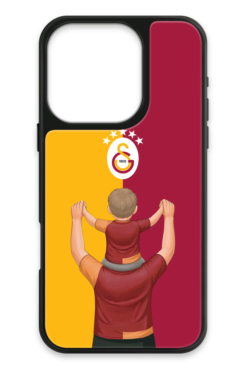 Galatasaray Kişiye Özel Baba Oğul iPhone 16 Pro Cam Kılıf