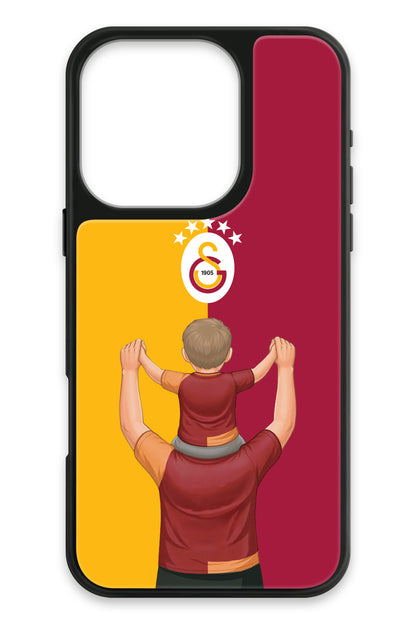 Galatasaray Kişiye Özel Baba Oğul iPhone 16 Pro Cam Kılıf