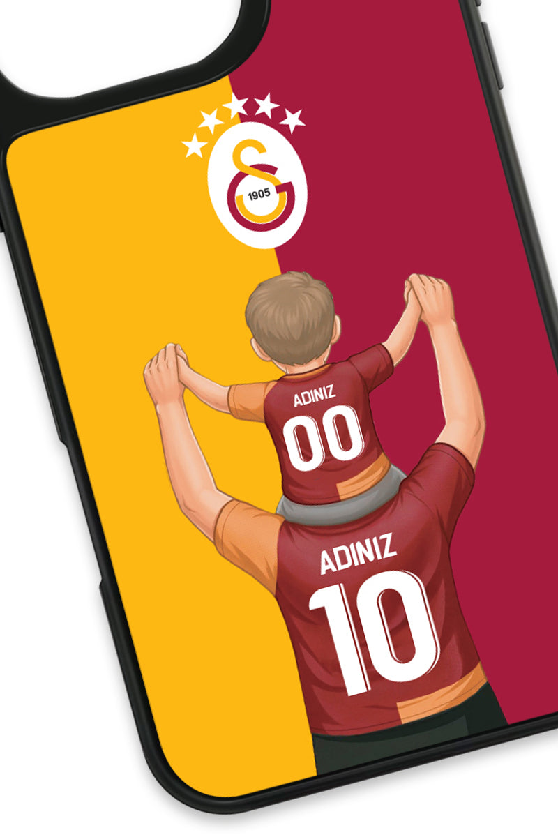 Galatasaray Kişiye Özel Baba Oğul iPhone 16 Pro Max Cam Kılıf