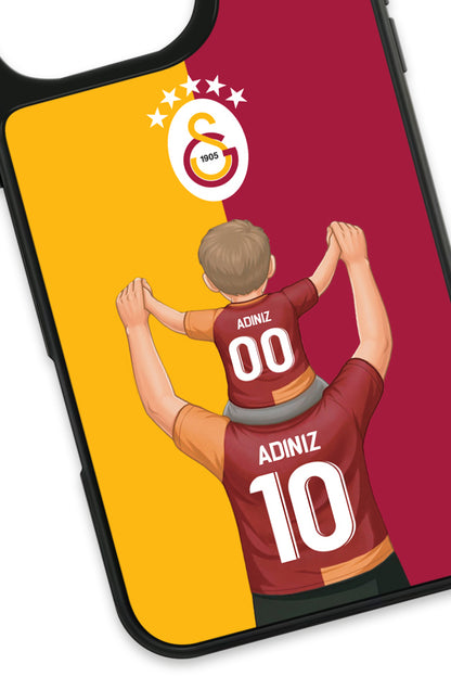 Galatasaray Kişiye Özel Baba Oğul iPhone 16 Pro Max Cam Kılıf