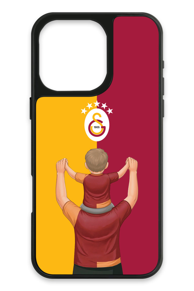 Galatasaray Kişiye Özel Baba Oğul iPhone 16 Pro Max Cam Kılıf