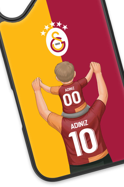 Galatasaray Kişiye Özel Baba Oğul iPhone 17 Cam Kılıf