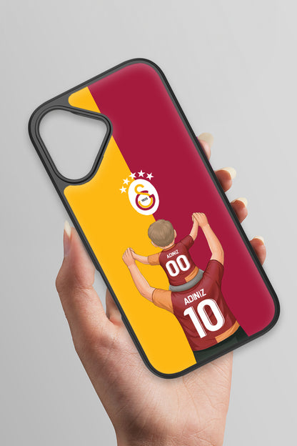 Galatasaray Kişiye Özel Baba Oğul iPhone 17 Cam Kılıf
