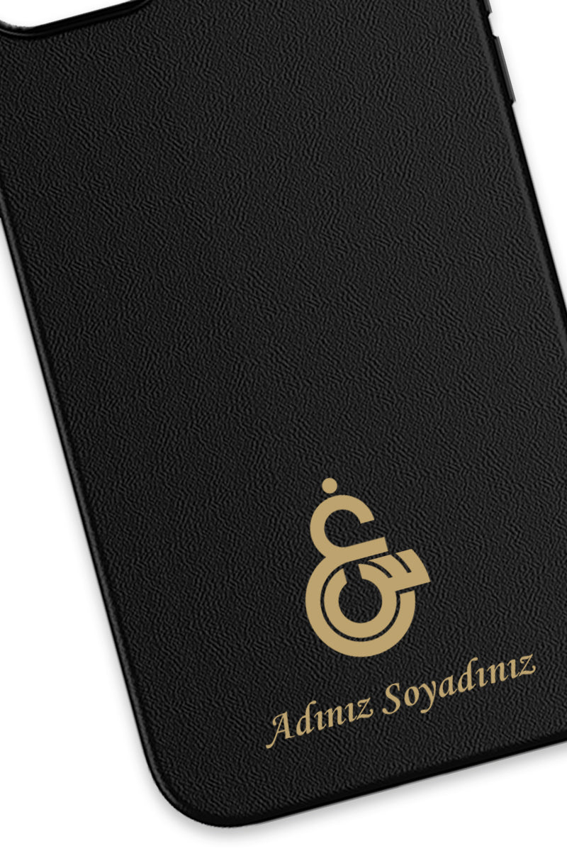 Galatasaray Kişiye Özel Gayin-Sin Arma iPhone 14 Deri Kılıf