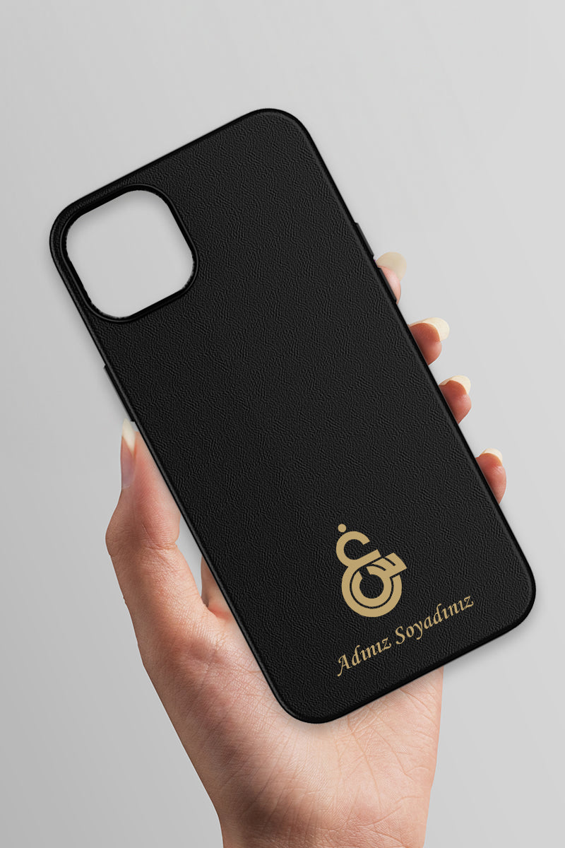 Galatasaray Kişiye Özel Gayin-Sin Arma iPhone 14 Deri Kılıf