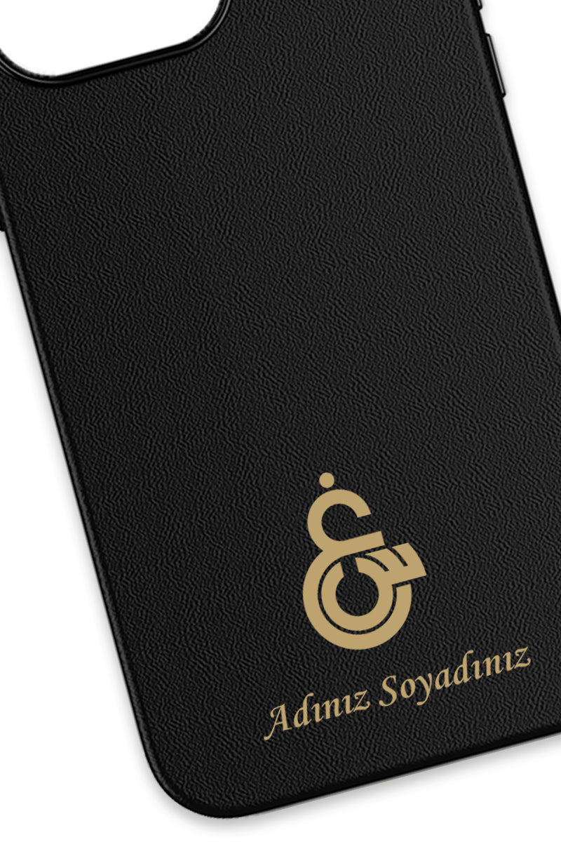 Galatasaray Kişiye Özel Gayin-Sin Arma iPhone 14 Pro Max Deri Kılıf