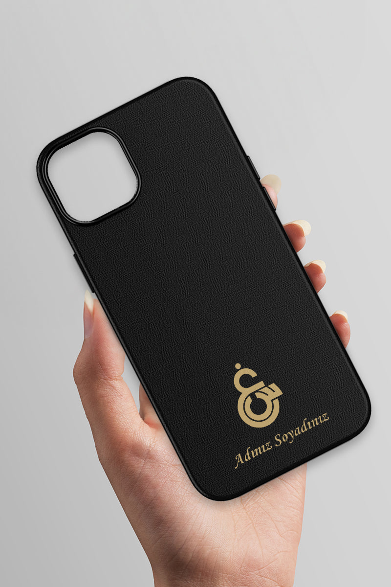 Galatasaray Kişiye Özel Gayin-Sin Arma iPhone 15 Deri Kılıf