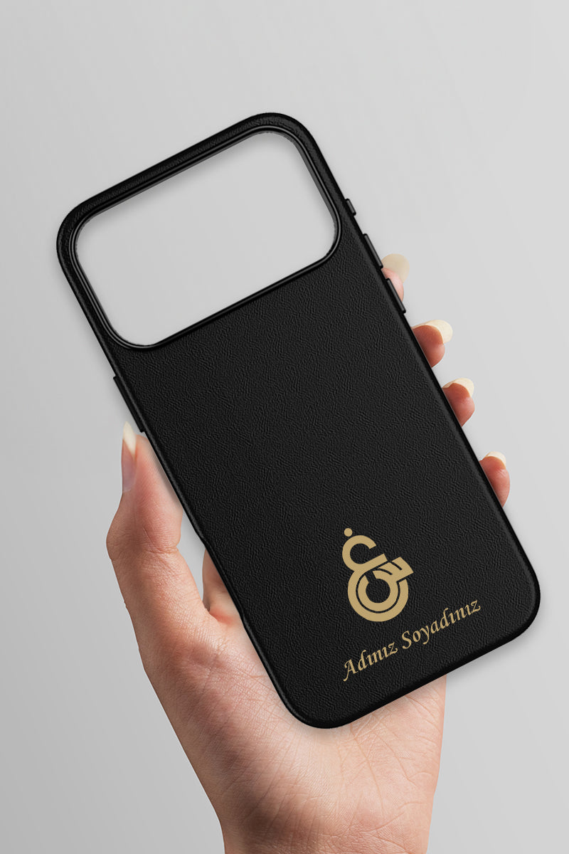 Galatasaray Kişiye Özel Gayin-Sin Arma iPhone 18 Pro Max Deri Kılıf