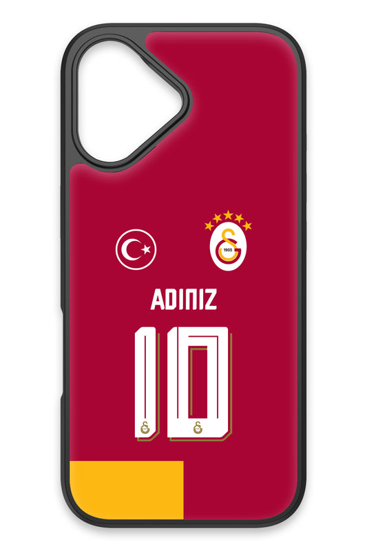 Galatasaray Kişiye Özel Parçalı Forma iPhone 17 Cam Telefon Kılıfı
