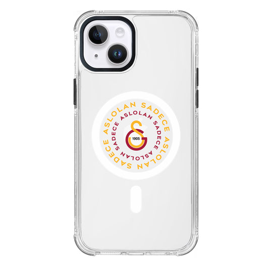 Galatasaray Magsafe Aslolan Şeffaf iPhone 13 Telefon Kılıfı