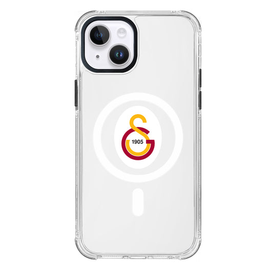Galatasaray Magsafe Parçalı Logo Şeffaf iPhone 13 Telefon Kılıfı