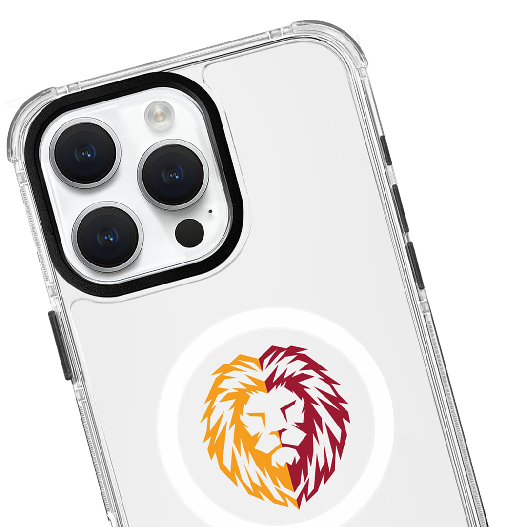 Galatasaray Parçalı Aslan Magsafe Şeffaf Telefon Kılıfı