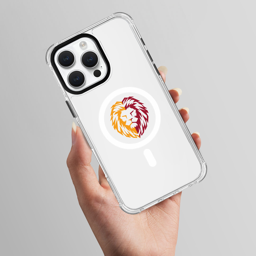 Galatasaray Parçalı Aslan Magsafe Şeffaf Telefon Kılıfı