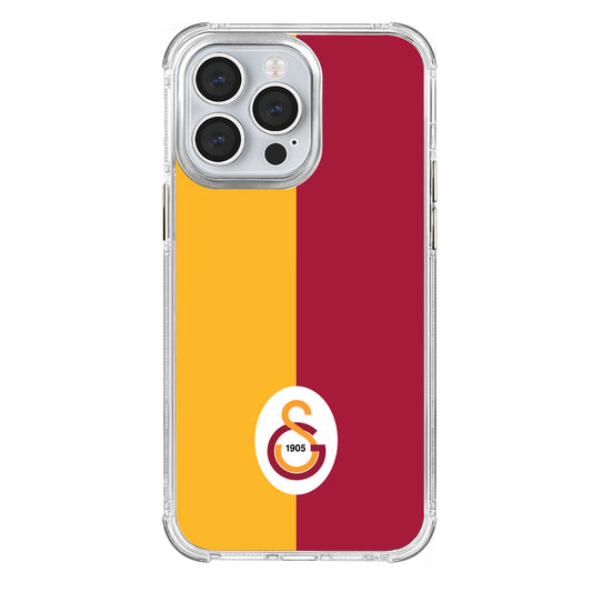 Galatasaray Parçalı Logo Şeffaf iPhone 13 Pro Telefon Kılıfı