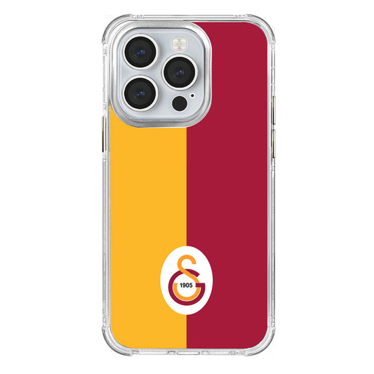 Galatasaray Parçalı Logo Şeffaf iPhone 14 Pro Telefon Kılıfı