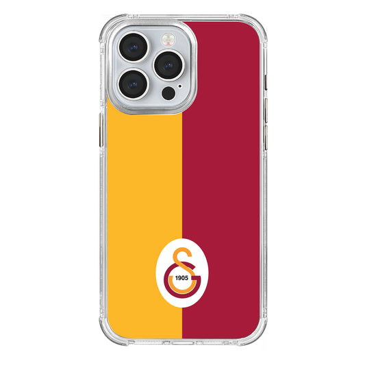 Galatasaray Parçalı Logo Şeffaf iPhone 15 Pro Max Telefon Kılıfı