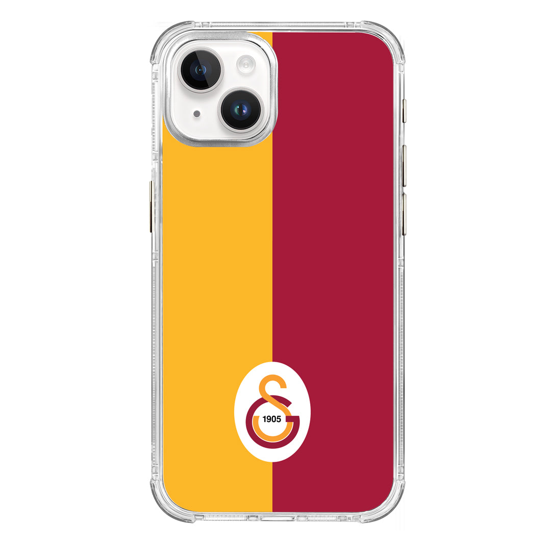 Galatasaray Parçalı Logo Şeffaf iPhone 15 Telefon Kılıfı