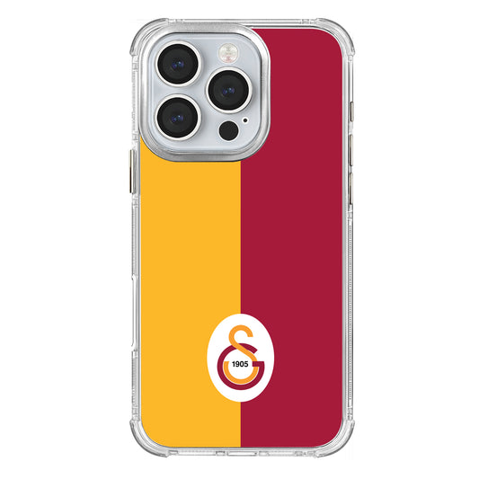 Galatasaray Parçalı Logo Şeffaf iPhone 16 Pro Telefon Kılıfı