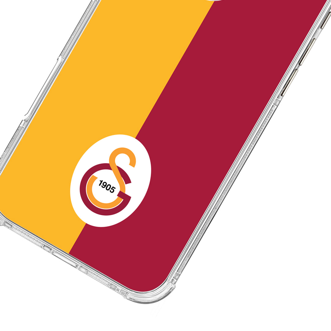 Galatasaray Parçalı Logo Şeffaf iPhone 16 Pro Max Telefon Kılıfı