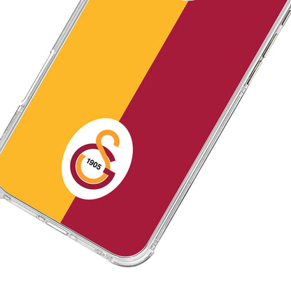 Galatasaray Parçalı Logo Şeffaf iPhone 16 Pro Max Telefon Kılıfı