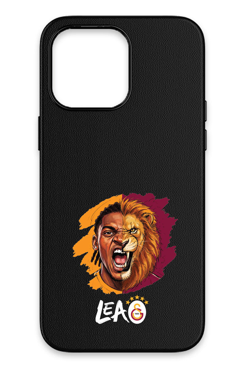 Galatasaray Rafael Leão Aslan iPhone 14 Pro Deri Magsafe Telefon Kılıfı