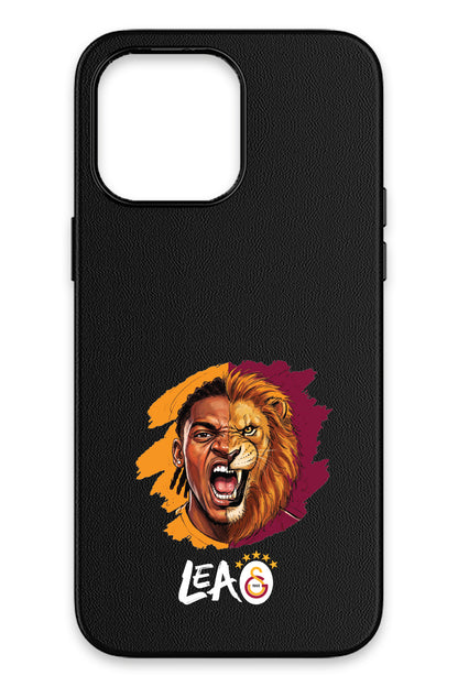 Galatasaray Rafael Leão Aslan iPhone 14 Pro Deri Magsafe Telefon Kılıfı
