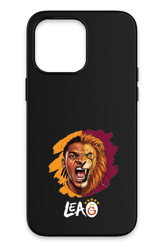 Galatasaray Rafael Leão Aslan iPhone 14 Pro Deri Magsafe Telefon Kılıfı