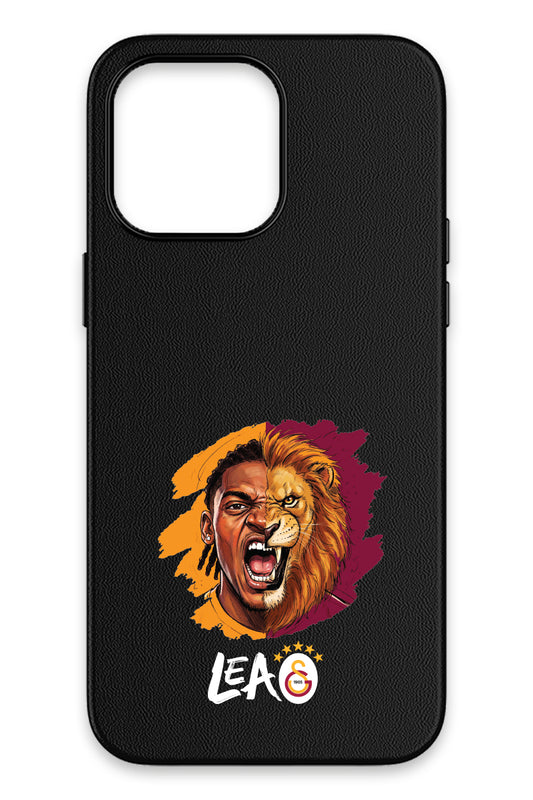 Galatasaray Rafael Leão Aslan iPhone 14 Pro Max Deri Magsafe Telefon Kılıfı