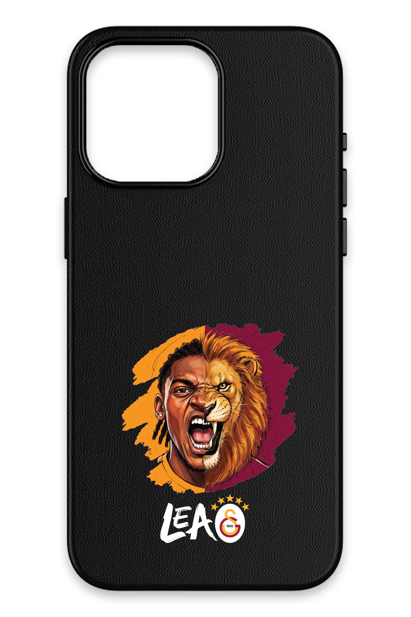 Galatasaray Rafael Leão Aslan iPhone 15 Pro Max Deri Magsafe Telefon Kılıfı