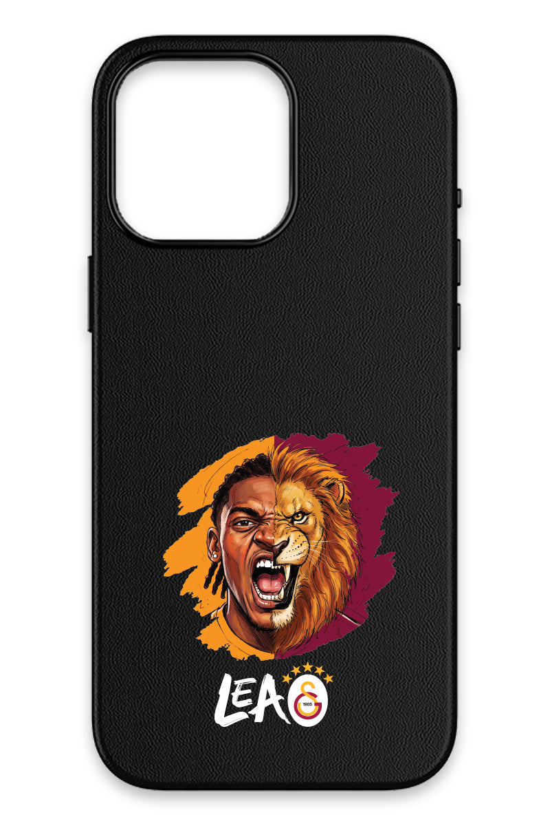 Galatasaray Rafael Leão Aslan iPhone 16 Pro Deri Magsafe Telefon Kılıfı