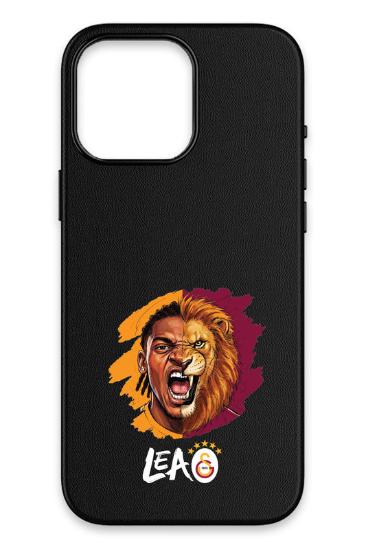 Galatasaray Rafael Leão Aslan iPhone 16 Pro Deri Magsafe Telefon Kılıfı