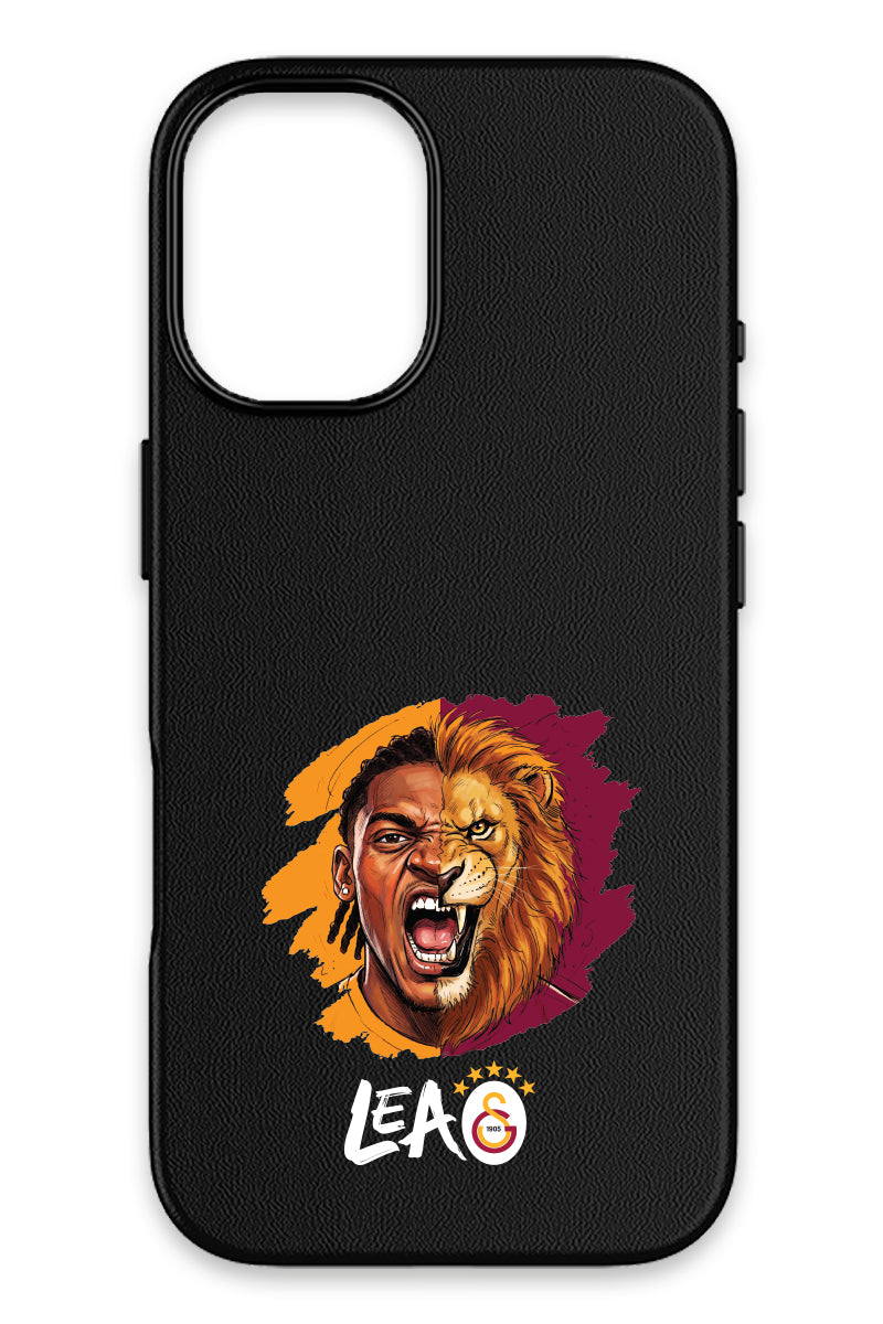 Galatasaray Rafael Leão Aslan iPhone 17 Deri Magsafe Telefon Kılıfı