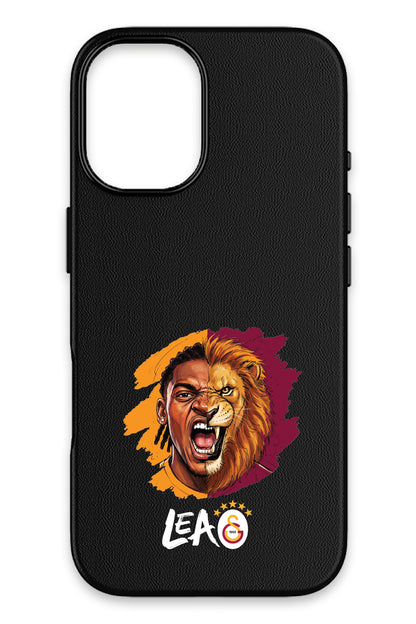 Galatasaray Rafael Leão Aslan iPhone 17 Deri Magsafe Telefon Kılıfı