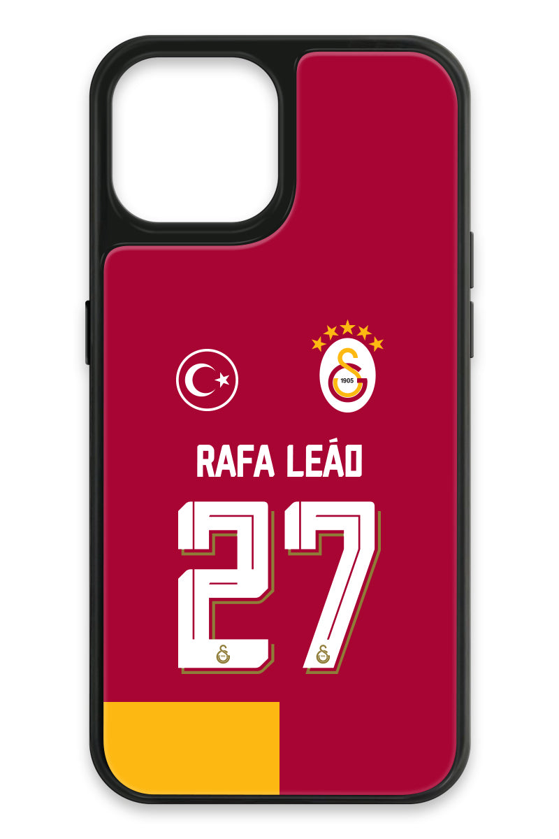Galatasaray Rafael Leão Parçalı Forma iPhone 14 Cam Telefon Kılıfı