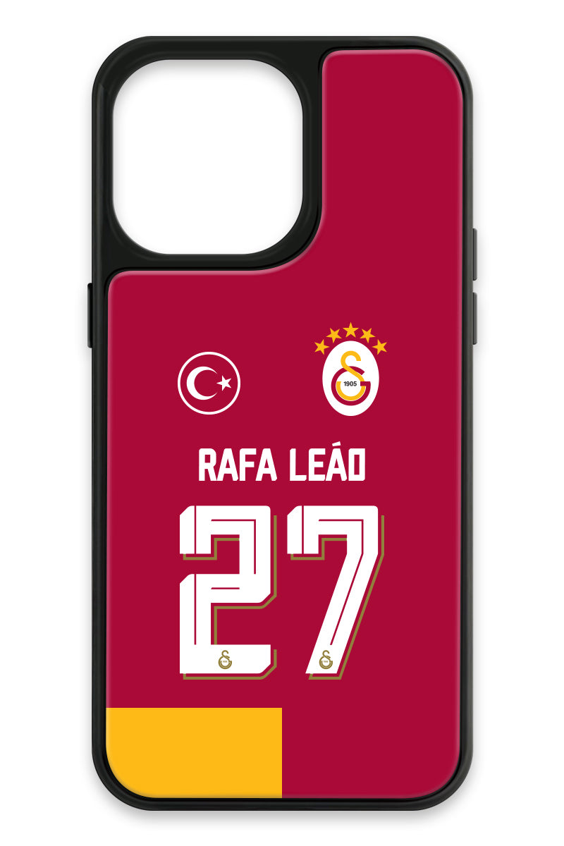 Galatasaray Rafael Leão Parçalı Forma iPhone 14 Pro Max Cam Telefon Kılıfı