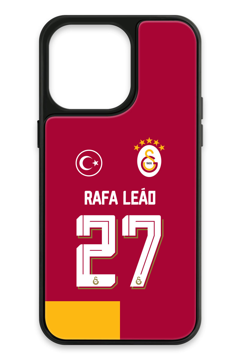 Galatasaray Rafael Leão Parçalı Forma iPhone 15 Pro Max Cam Telefon Kılıfı