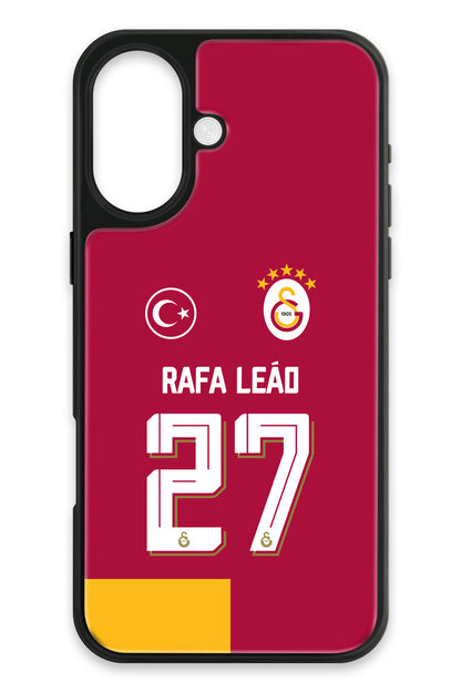 Galatasaray Rafael Leão Parçalı Forma iPhone 16 Cam Telefon Kılıfı