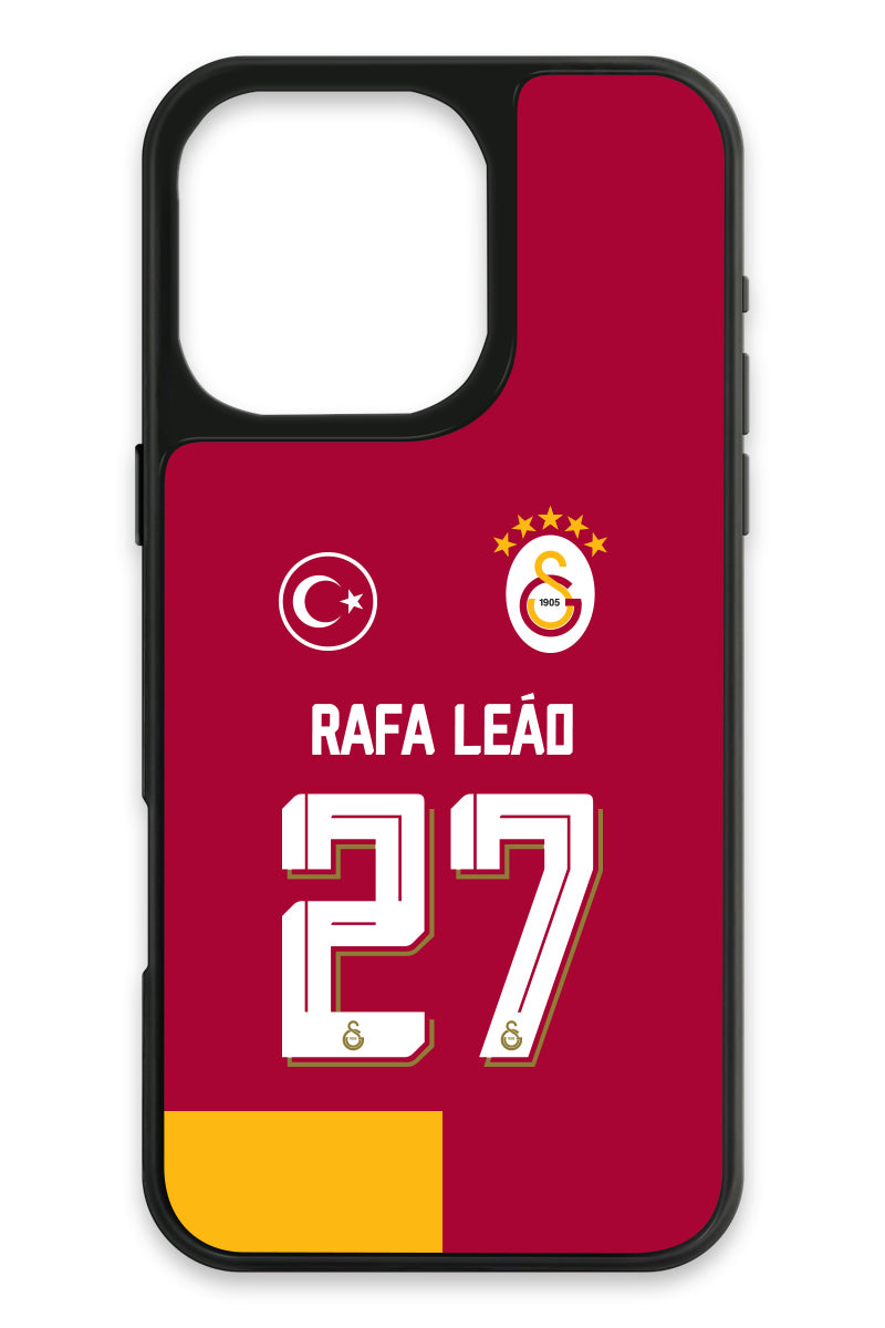 Galatasaray Rafael Leão Parçalı Forma iPhone 16 Pro Max Cam Telefon Kılıfı